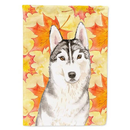 Carolines Treasures Fall Leaves Siberian Husky Flag Canvas House Size CK1824CHF